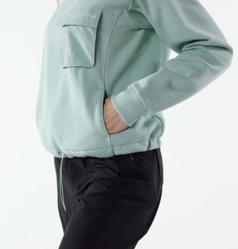 Women's Lodge III Crew Sweatshirt, Color: Aqua Tone