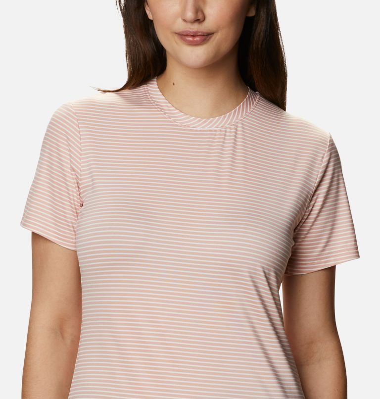 Women's Firwood Camp II Technical T-Shirt, Color: Faux Pink, White Stripe, image 4