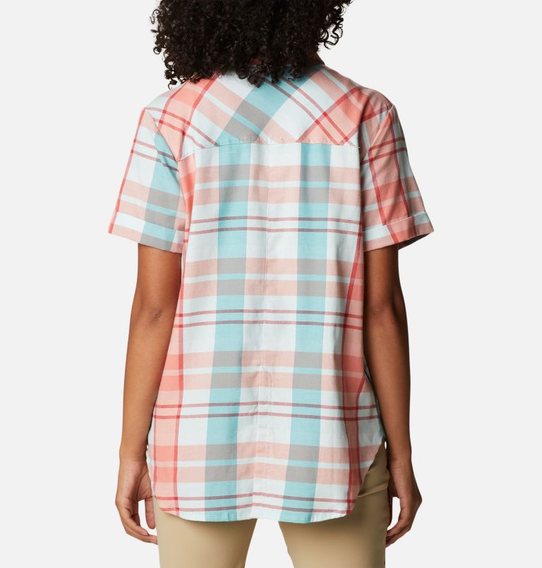 Thumbnail: Women's Anytime Casual Stretch Short Sleeve Shirt, Color: Icy Morn Madras, image 2