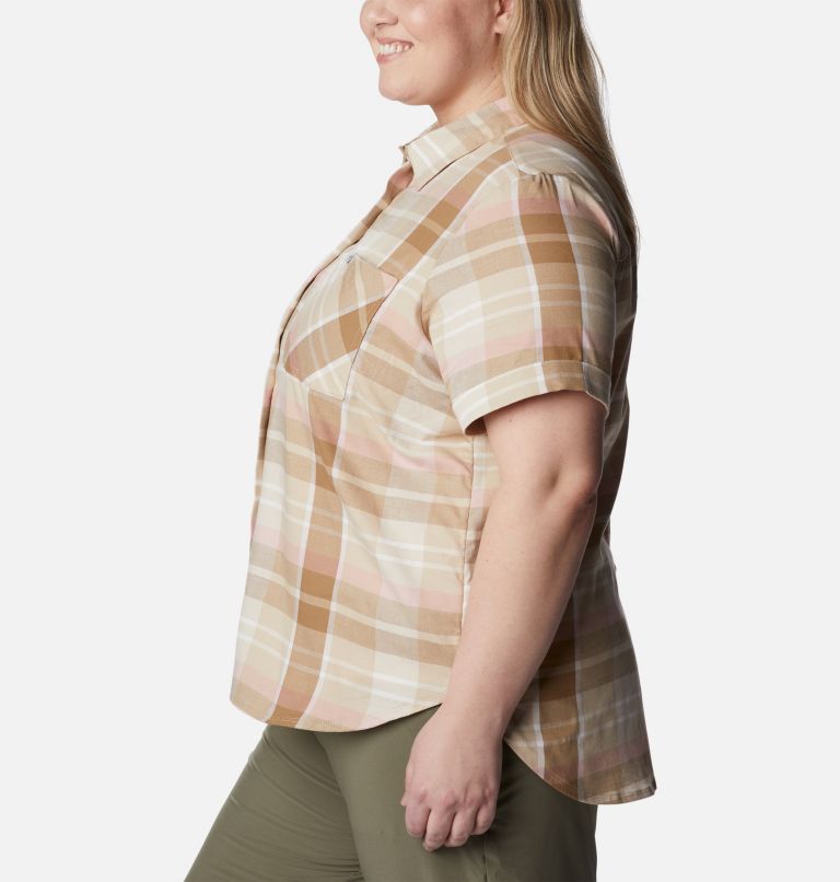 Women's Anytime Casual Stretch Short Sleeve Shirt - Plus Size, Color: Ancient Fossil Madras, image 3