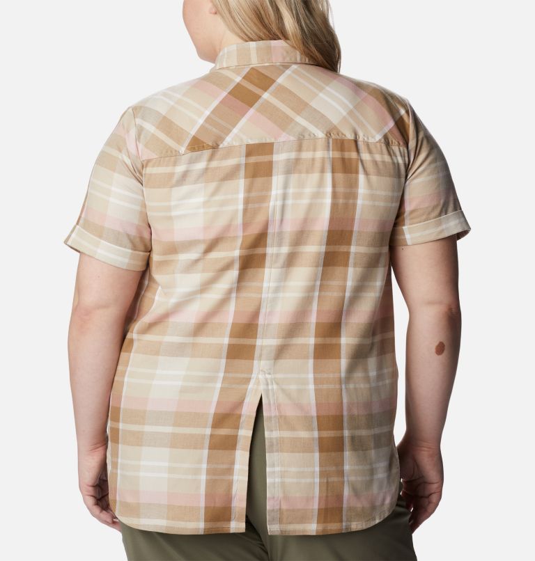 Thumbnail: Chemise extensible à manches longues Anytime Casual Femme - Grandes tailles, Color: Ancient Fossil Madras, image 2