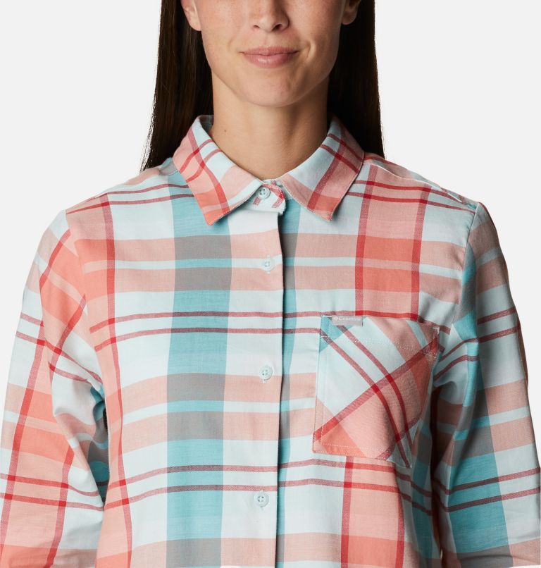 Women's Anytime Casual II Stretch Long Sleeve T-Shirt, Color: Icy Morn Madras