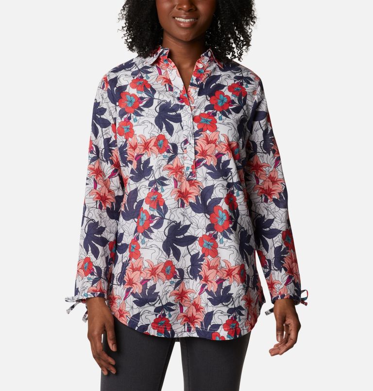 Women's Camp Henry II Tunic, Color: White Lakeshore Floral Multi, image 1