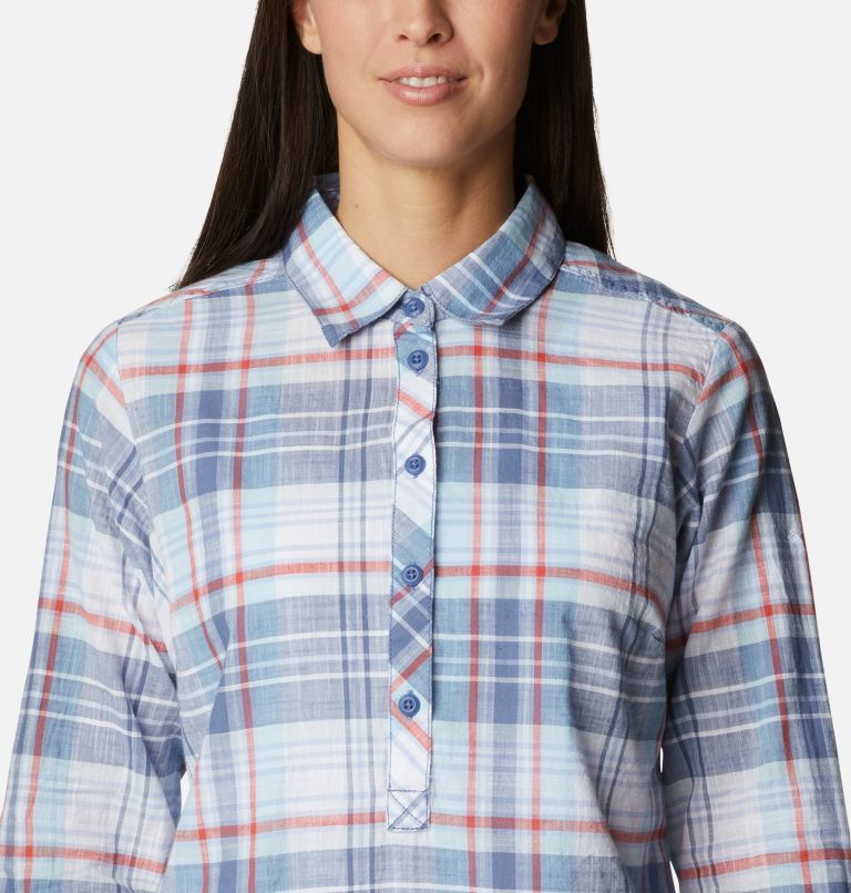 Women's Camp Henry II Tunic, Color: Faded Sky Plaid, image 4