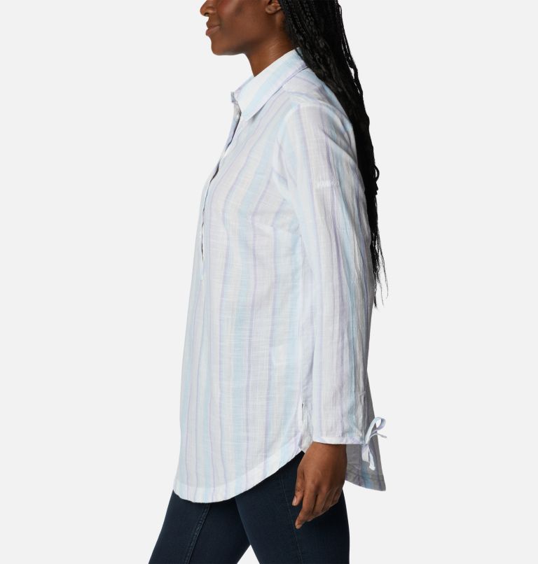 Women's Camp Henry II Tunic, Color: Purple Tint, Blocky Stripe, image 3