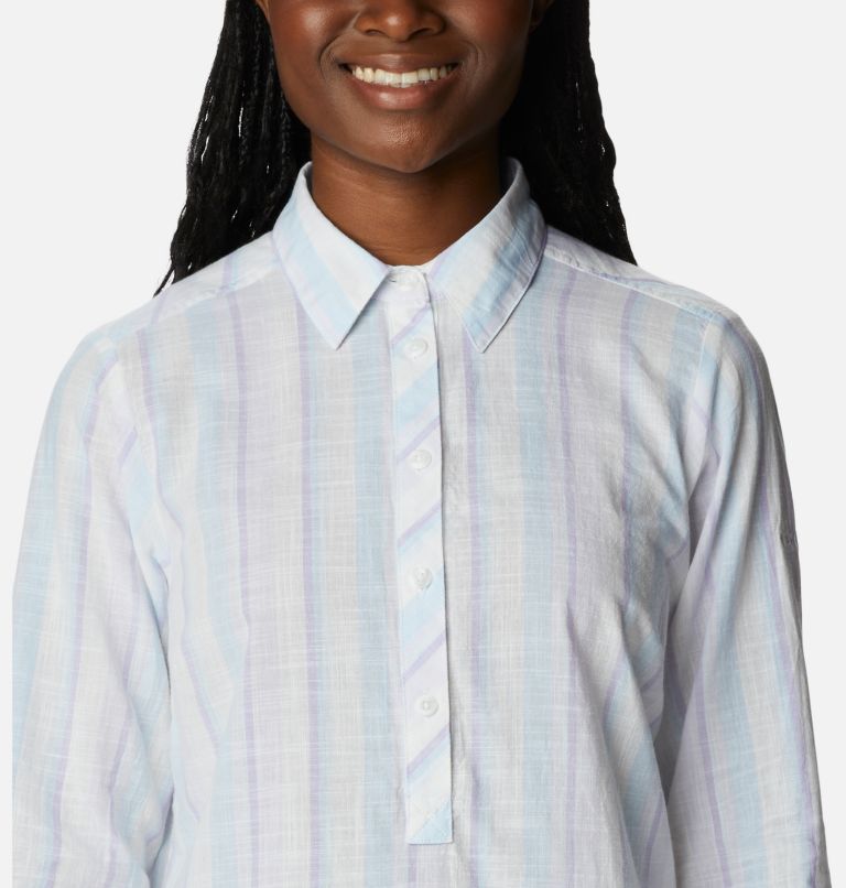 Women's Camp Henry II Tunic, Color: Purple Tint, Blocky Stripe, image 4
