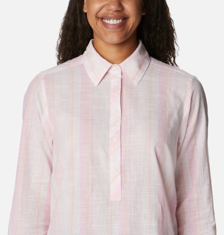 Women's Camp Henry II Tunic, Color: Wild Rose, Blocky Stripe, image 4
