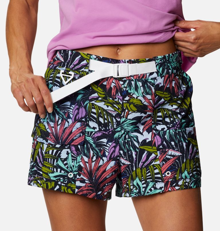 Women's Summerdry Cargo Shorts, Color: White Toucanical Multi Print, image 4