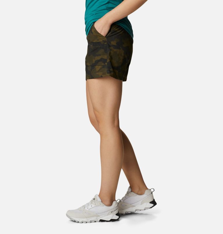 Women's Summerdry Cargo Shorts, Color: Stone Green Spotted Camo, image 3