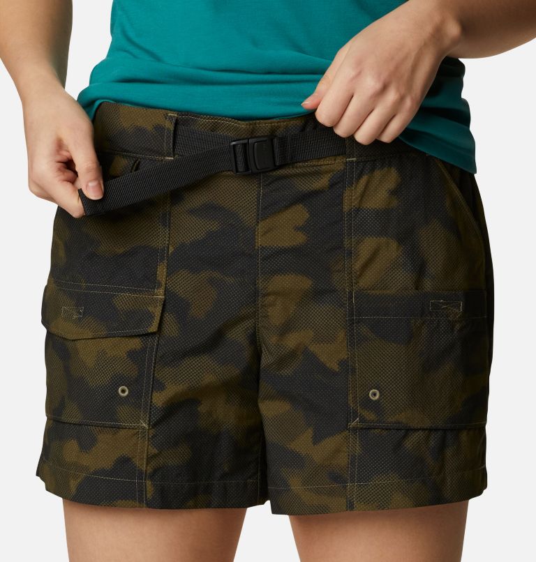 Women's Summerdry Cargo Shorts, Color: Stone Green Spotted Camo, image 4