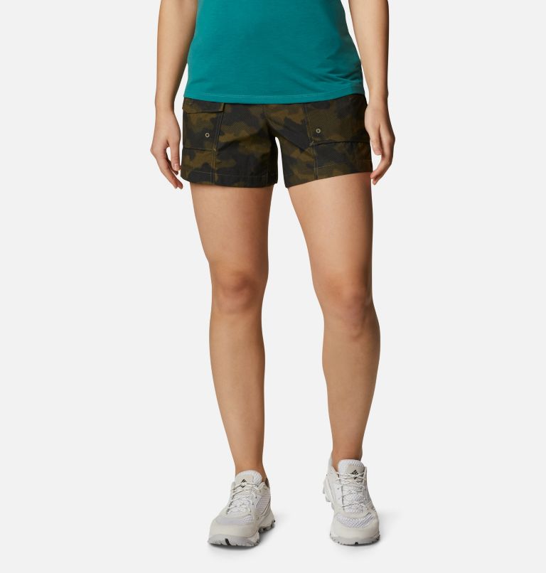 Women's Summerdry Cargo Shorts, Color: Stone Green Spotted Camo, image 1