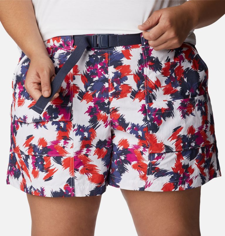 Women's Summerdry Cargo Shorts - Plus Size, Color: White Typhoon Blooms Multi, image 4