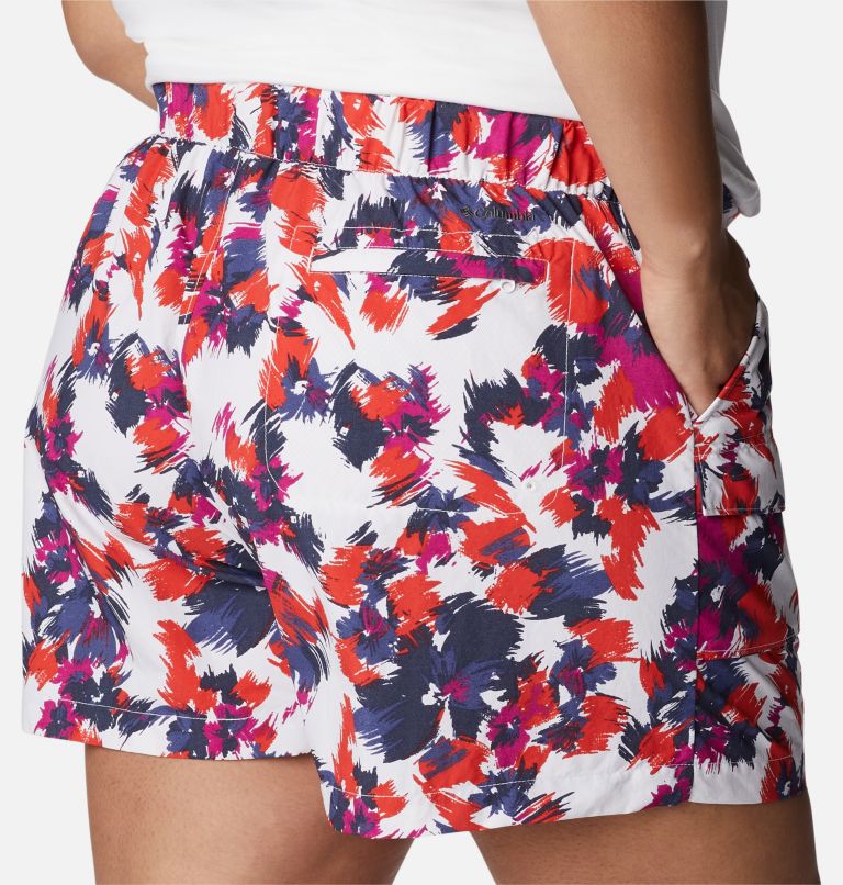 Women's Summerdry Cargo Shorts - Plus Size, Color: White Typhoon Blooms Multi