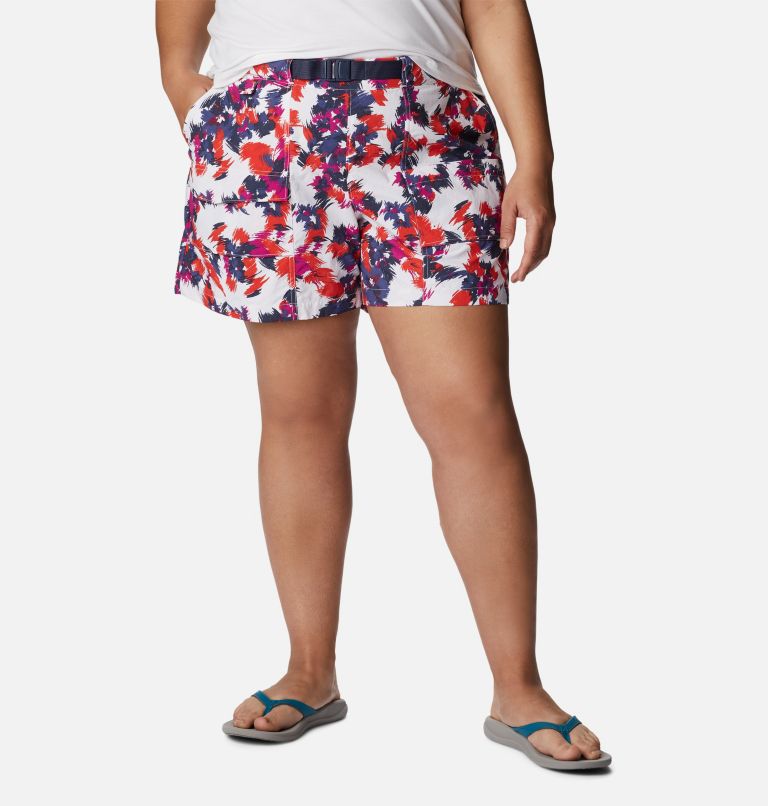 Thumbnail: Women's Summerdry Cargo Shorts - Plus Size, Color: White Typhoon Blooms Multi, image 1