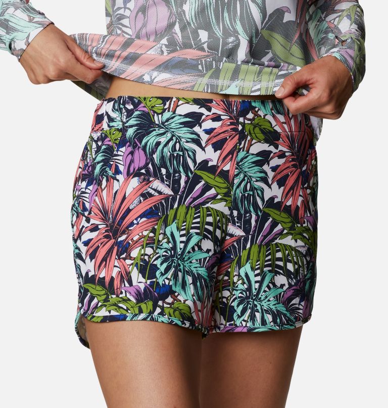 Women's Pleasant Creek Stretch Shorts, Color: White, Toucanical Multi Print, image 4