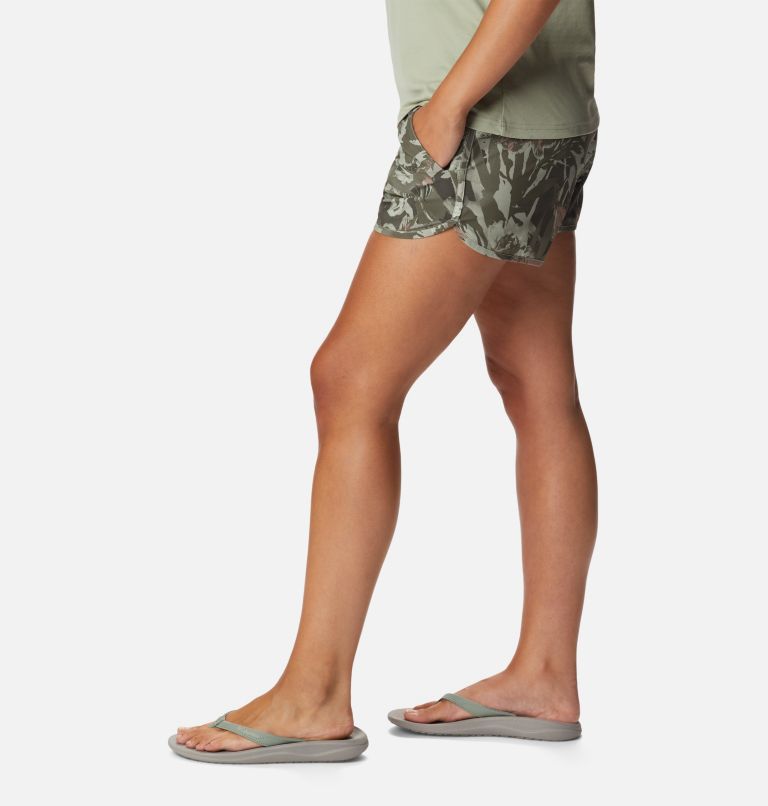 Women's Pleasant Creek Stretch Shorts, Color: Stone Green, Floriculture, image 3