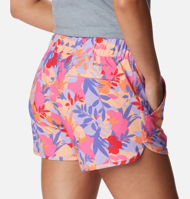 Women's Pleasant Creek Stretch Shorts, Color: Wild Geranium, Floriated, image 5