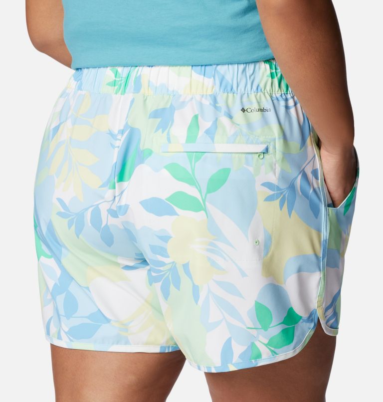 Women's Pleasant Creek Stretch Shorts - Plus Size, Color: Key West, Floriated, image 5