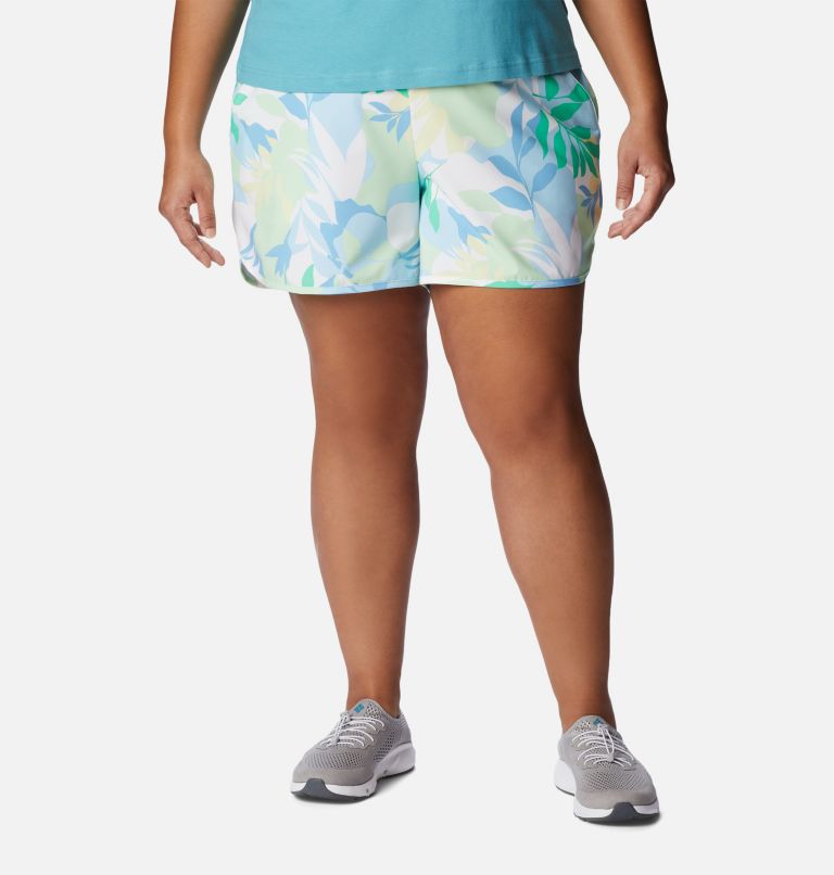 Thumbnail: Women's Pleasant Creek Stretch Shorts - Plus Size, Color: Key West, Floriated, image 1