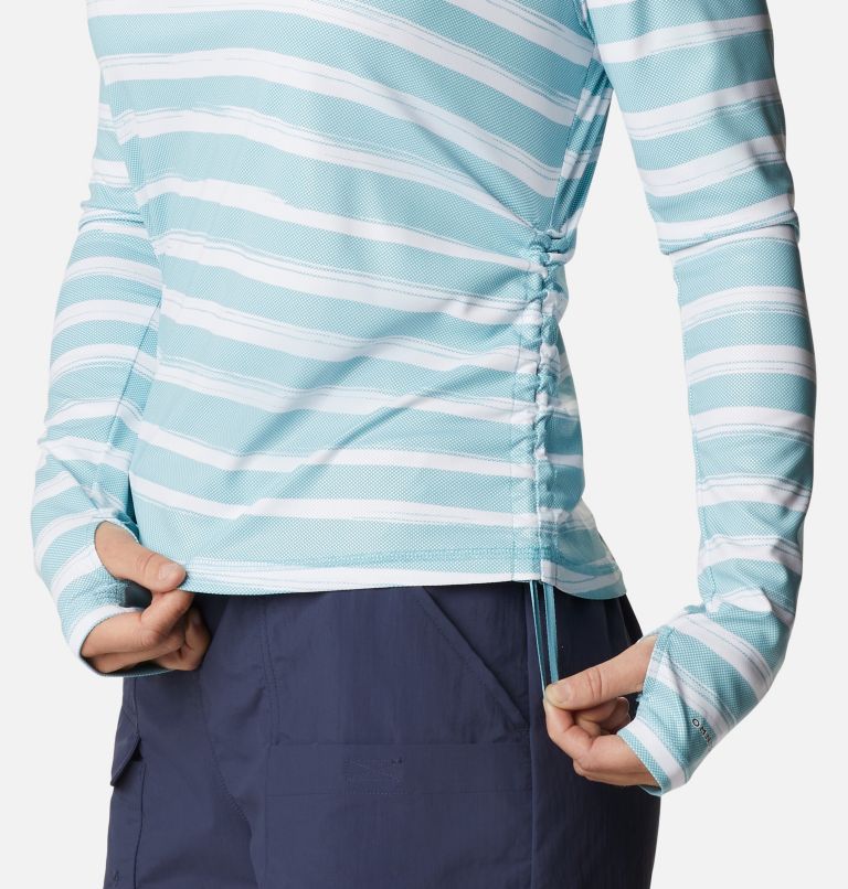 W Sun Deflector Summerdry LS Shirt, Color: Sea Wave Brush Stripe, image 6