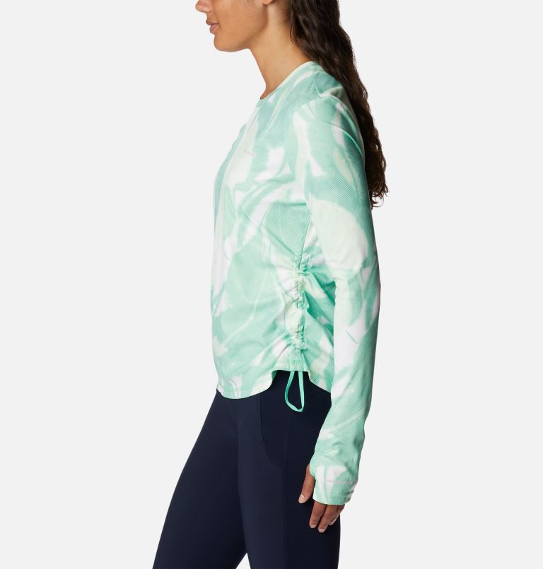 Thumbnail: Women's Sun Deflector Summerdry Long Sleeve Shirt, Color: Light Jade, Bloomdye, image 3