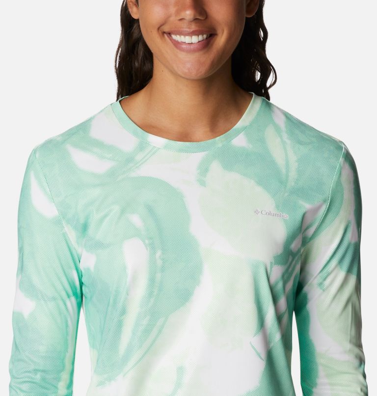Thumbnail: Women's Sun Deflector Summerdry Long Sleeve Shirt, Color: Light Jade, Bloomdye, image 4