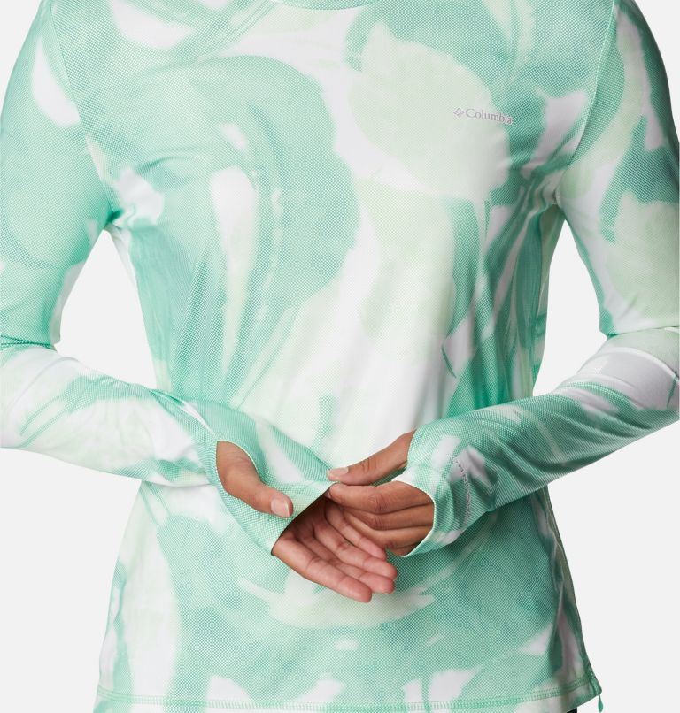 Women's Sun Deflector Summerdry Long Sleeve Shirt, Color: Light Jade, Bloomdye, image 5