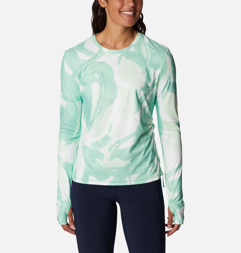 Thumbnail: Women's Sun Deflector Summerdry Long Sleeve Shirt, Color: Light Jade, Bloomdye, image 1