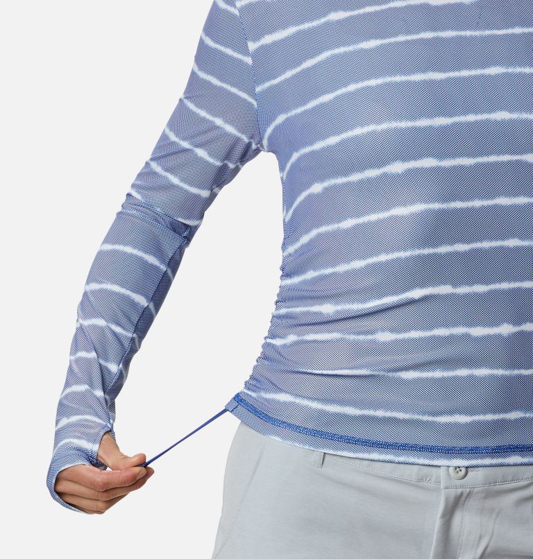 Women's Sun Deflector Summerdry Long Sleeve Shirt, Color: Lapis Blue Tie Dye Stripe, image 6