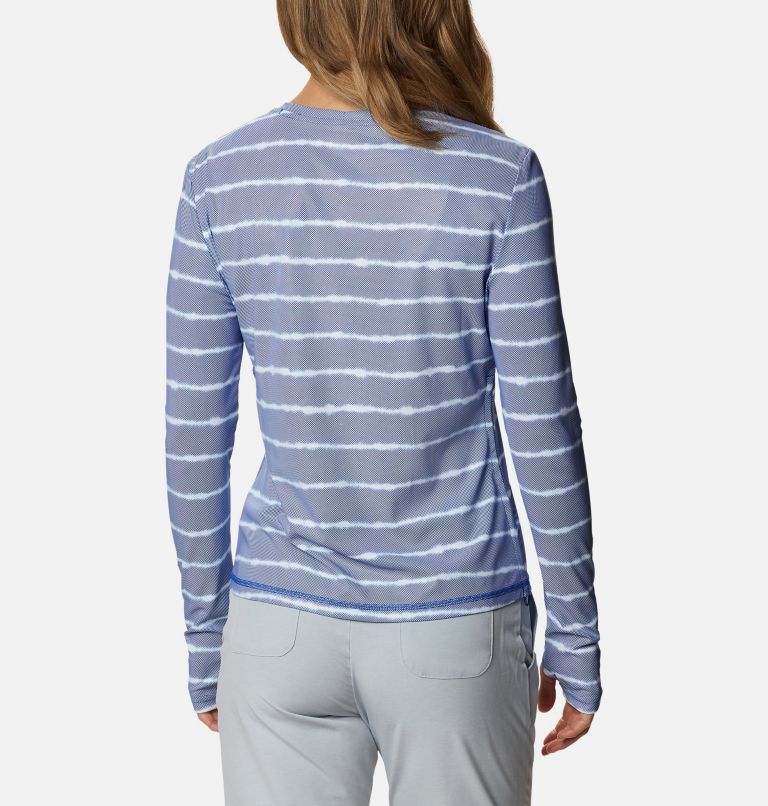 Women's Sun Deflector Summerdry Long Sleeve Shirt, Color: Lapis Blue Tie Dye Stripe, image 2