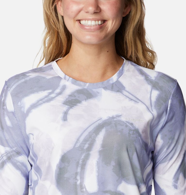 Women's Sun Deflector Summerdry Long Sleeve Tee, Color: Dark Sapphire, Bloomdye, image 4