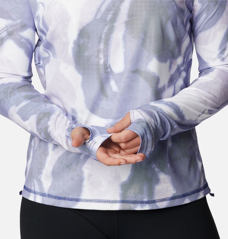 Women's Sun Deflector Summerdry Long Sleeve Tee, Color: Dark Sapphire, Bloomdye, image 5
