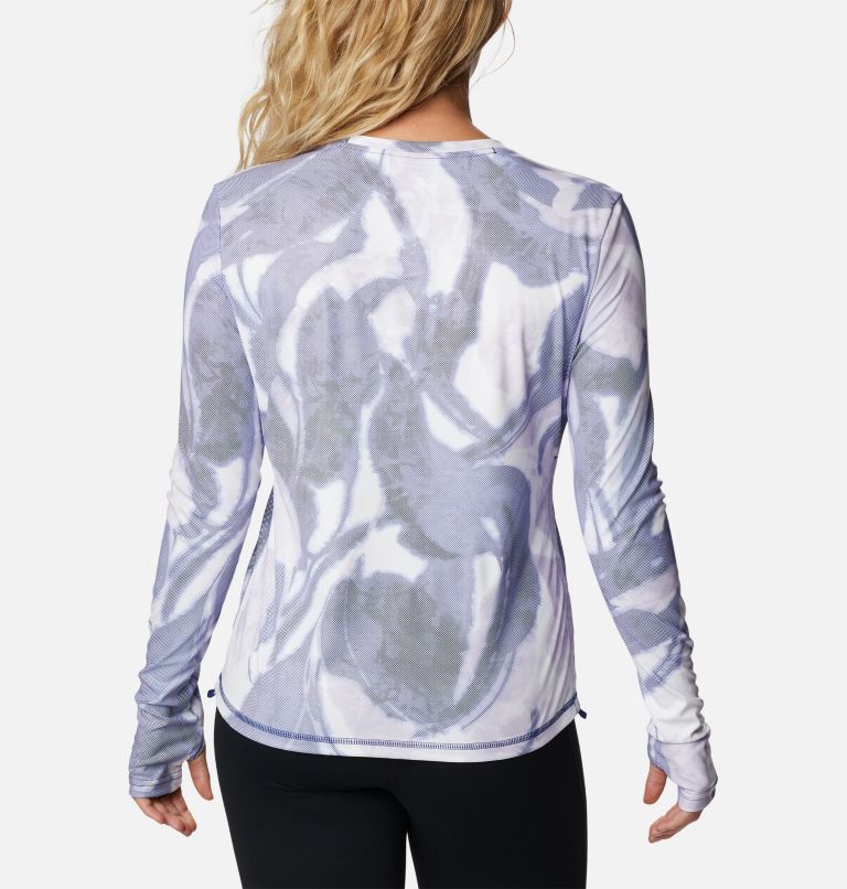 Women's Sun Deflector Summerdry Long Sleeve Tee, Color: Dark Sapphire, Bloomdye, image 2