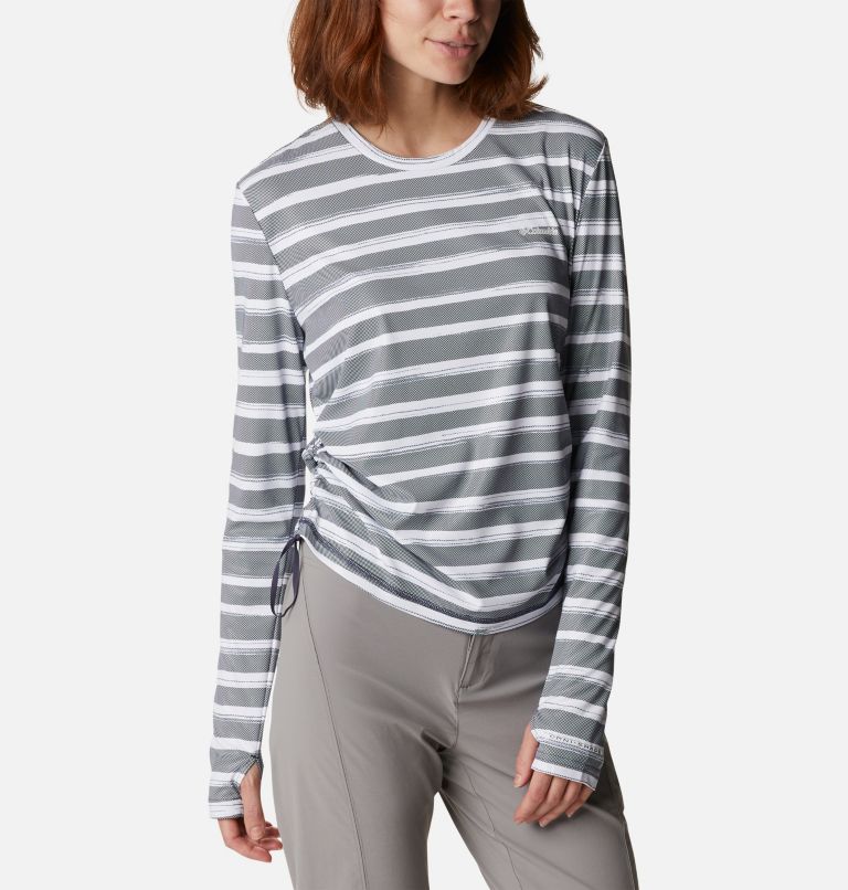 Women's Sun Deflector Summerdry Long Sleeve Shirt, Color: Nocturnal Brush Stripe, image 7