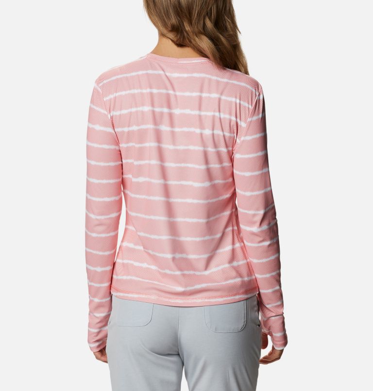 Chandail à manches longues Sun Deflector Summerdry pour femme, Color: Salmon Tie Dye Stripe, image 2