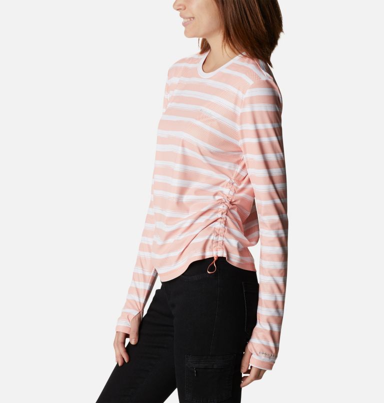Women's Sun Deflector Summerdry Long Sleeve Shirt, Color: Coral Reef Brush Stripe, image 3