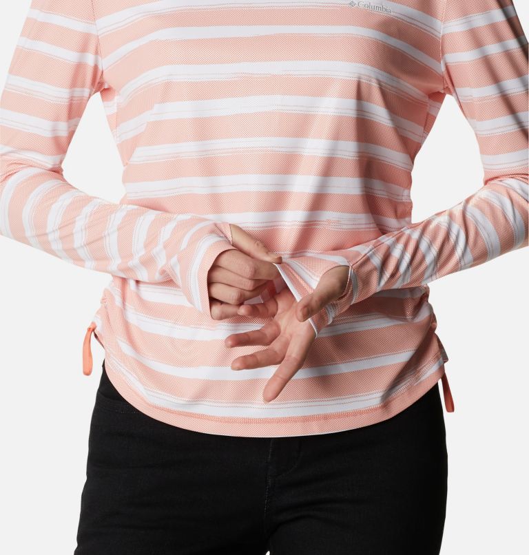 Women's Sun Deflector Summerdry Long Sleeve Shirt, Color: Coral Reef Brush Stripe, image 5