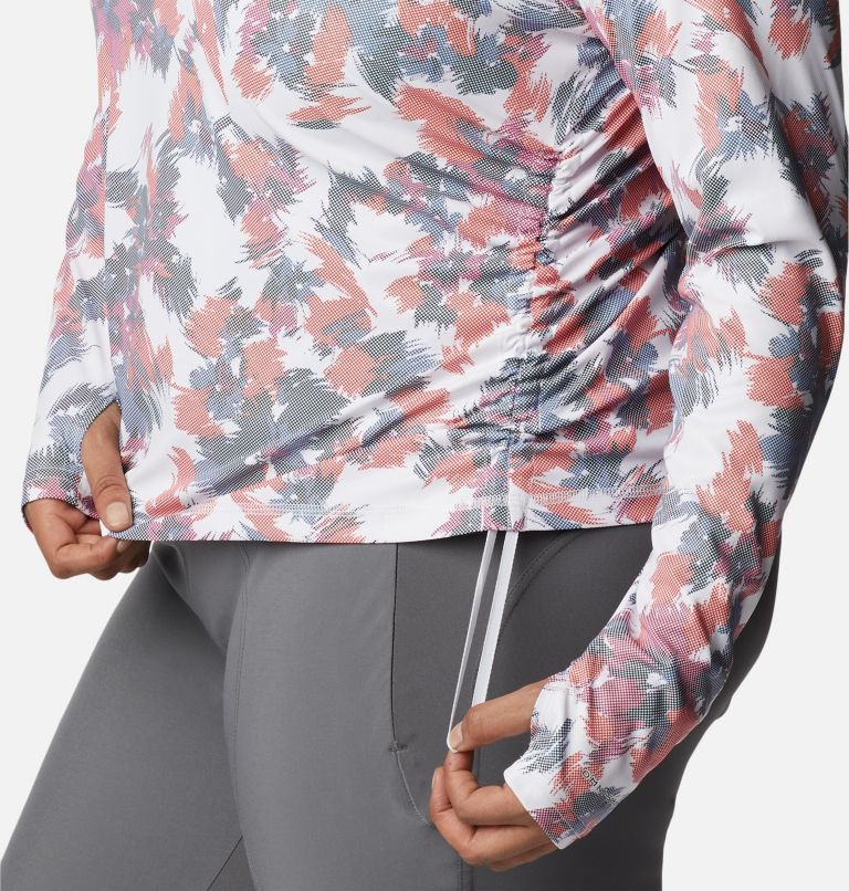Women's Sun Deflector Summerdry Long Sleeve Shirt - Plus Size, Color: White Typhoon Blooms, image 6