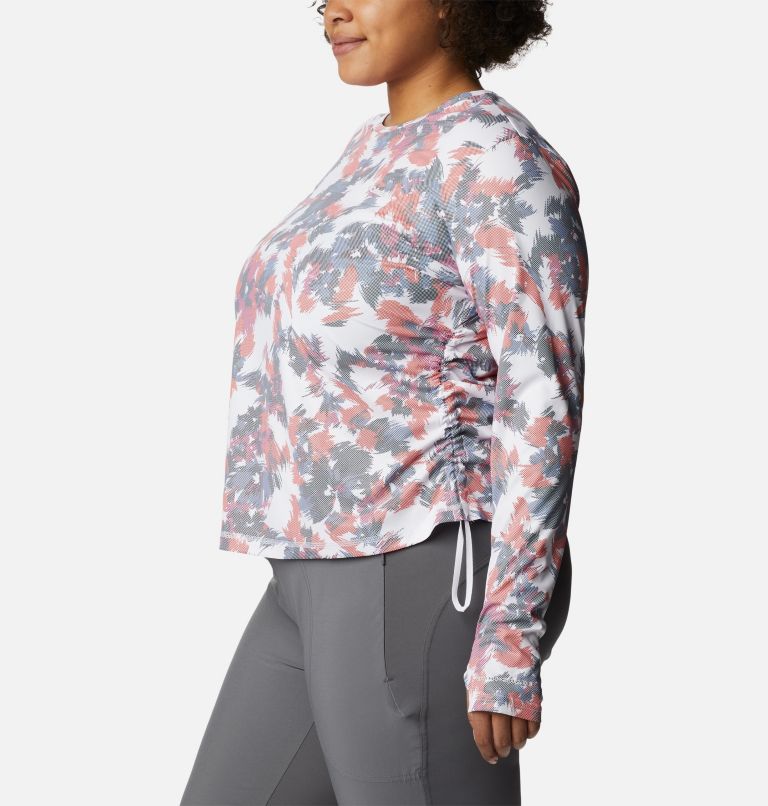 Women's Sun Deflector Summerdry Long Sleeve Shirt - Plus Size, Color: White Typhoon Blooms, image 7