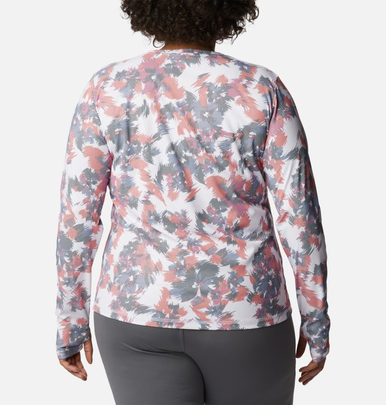 Women's Sun Deflector Summerdry Long Sleeve Shirt - Plus Size, Color: White Typhoon Blooms, image 2