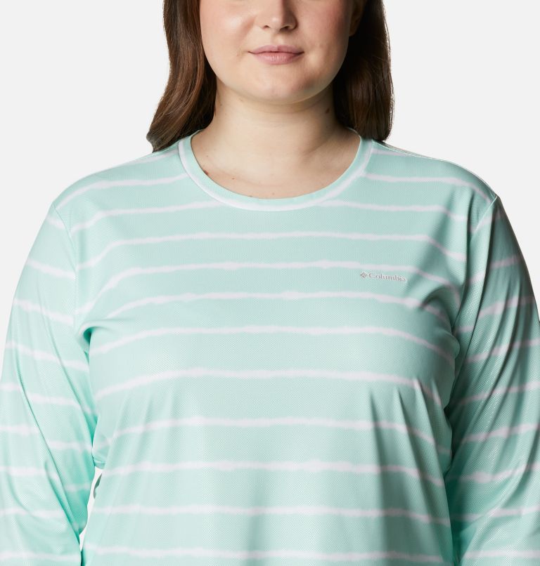 Chandail à manches longues Sun Deflector Summerdry pour femme - Grandes tailles, Color: Mint Cay Tie Dye Stripe, image 4