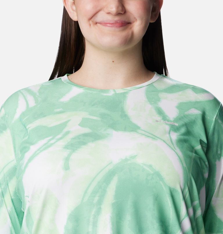 Women's Sun Deflector Summerdry Long Sleeve Shirt - Plus Size, Color: Light Jade, Bloomdye, image 4