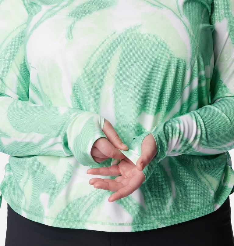 Women's Sun Deflector Summerdry Long Sleeve Shirt - Plus Size, Color: Light Jade, Bloomdye, image 5
