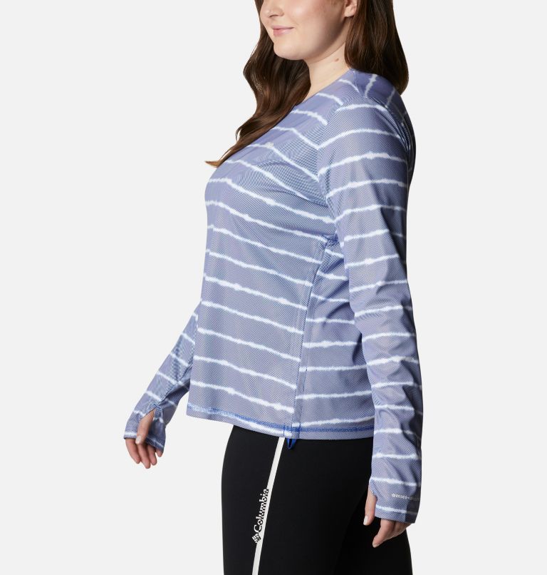 Chandail à manches longues Sun Deflector Summerdry pour femme - Grandes tailles, Color: Lapis Blue Tie Dye Stripe, image 3