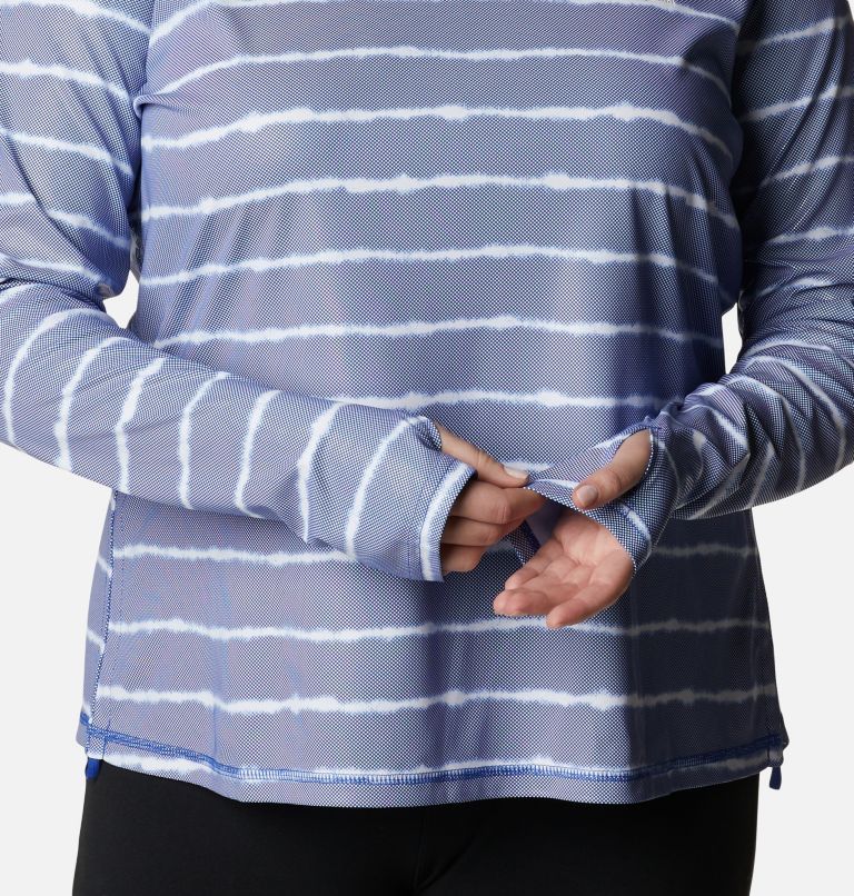 Chandail à manches longues Sun Deflector Summerdry pour femme - Grandes tailles, Color: Lapis Blue Tie Dye Stripe, image 5