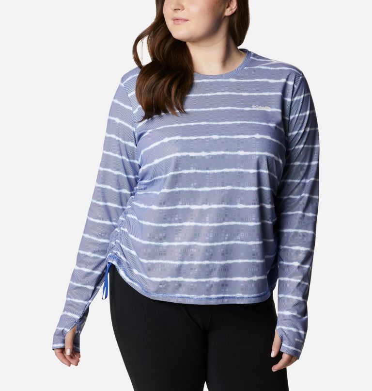 Chandail à manches longues Sun Deflector Summerdry pour femme - Grandes tailles, Color: Lapis Blue Tie Dye Stripe, image 7