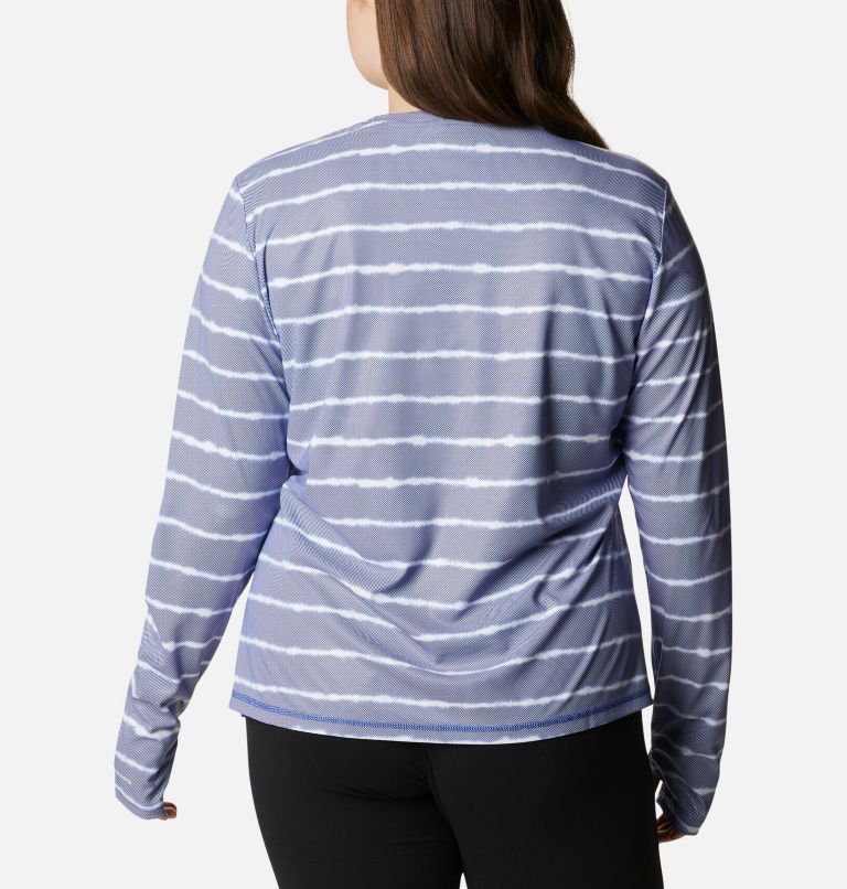 Chandail à manches longues Sun Deflector Summerdry pour femme - Grandes tailles, Color: Lapis Blue Tie Dye Stripe, image 2