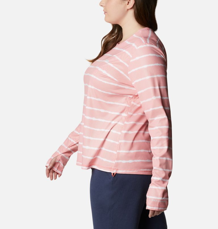 Chandail à manches longues Sun Deflector Summerdry pour femme - Grandes tailles, Color: Salmon Tie Dye Stripe, image 3