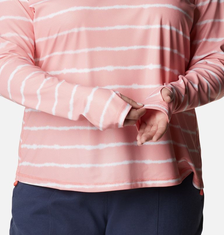 Chandail à manches longues Sun Deflector Summerdry pour femme - Grandes tailles, Color: Salmon Tie Dye Stripe, image 5