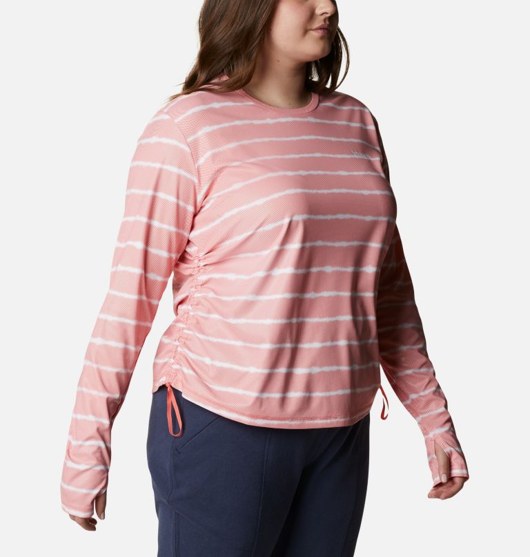Chandail à manches longues Sun Deflector Summerdry pour femme - Grandes tailles, Color: Salmon Tie Dye Stripe, image 7